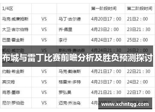 布城与雷丁比赛前瞻分析及胜负预测探讨